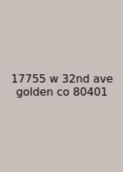 17755 W 32nd Ave Golden Co 80401