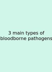 3 Main Types Of Bloodborne Pathogens