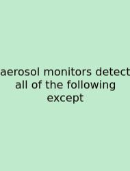 Aerosol Monitors Detect All Of The Following Except