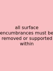 All Surface Encumbrances Must Be Removed Or Supported Within