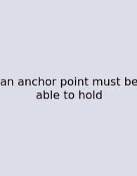 An Anchor Point Must Be Able To Hold