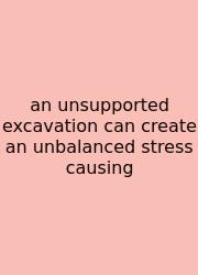 An Unsupported Excavation Can Create An Unbalanced Stress Causing