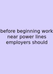 Before Beginning Work Near Power Lines Employers Should