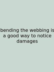 Bending The Webbing Is A Good Way To Notice Damages