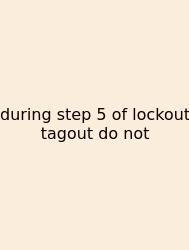 During Step 5 Of Lockout Tagout Do Not