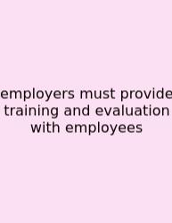 Employers Must Provide Training And Evaluation With Employees