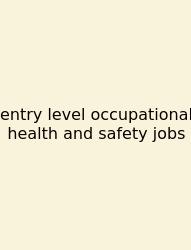 Entry Level Occupational Health And Safety Jobs