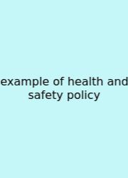 Example Of Health And Safety Policy