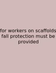 For Workers On Scaffolds Fall Protection Must Be Provided
