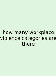 How Many Workplace Violence Categories Are There