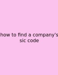 How To Find A Company's Sic Code