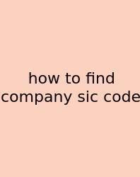 How To Find Company Sic Code