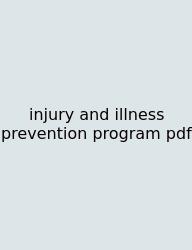 Injury And Illness Prevention Program Pdf
