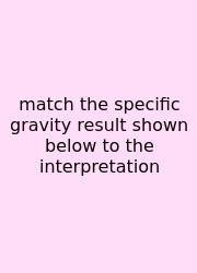 Match The Specific Gravity Result Shown Below To The Interpretation