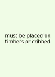 Must Be Placed On Timbers Or Cribbed