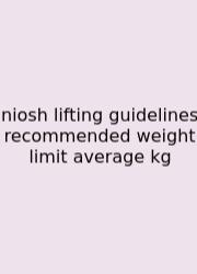 Niosh Lifting Guidelines Recommended Weight Limit Average Kg