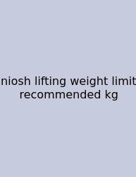 Niosh Lifting Weight Limit Recommended Kg