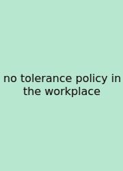 No Tolerance Policy In The Workplace