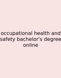 Occupational Health And Safety Bachelor's Degree Online