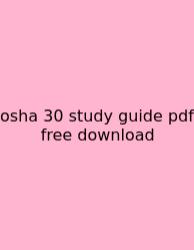 Osha 30 Study Guide Pdf Free Download