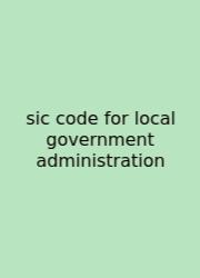 Sic Code For Local Government Administration