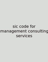 Sic Code For Management Consulting Services