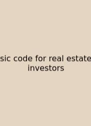 Sic Code For Real Estate Investors