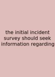 The Initial Incident Survey Should Seek Information Regarding