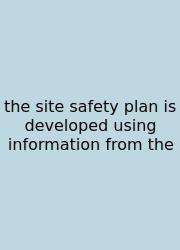 The Site Safety Plan Is Developed Using Information From The