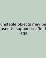 Unstable Objects May Be Used To Support Scaffold Legs