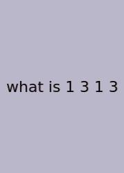 What Is 1 3 1 3