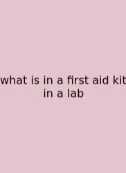 What Is In A First Aid Kit In A Lab