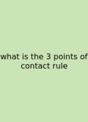 What Is The 3 Points Of Contact Rule