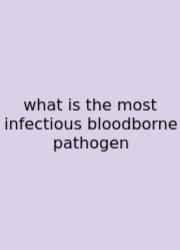 What Is The Most Infectious Bloodborne Pathogen