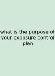 What Is The Purpose Of Your Exposure Control Plan