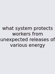 What System Protects Workers From Unexpected Releases Of Various Energy