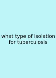 What Type Of Isolation For Tuberculosis