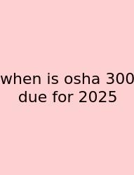 When Is Osha 300 Due For 2025