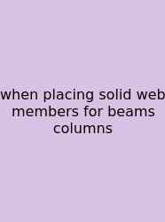 When Placing Solid Web Members For Beams Columns