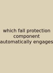 Which Fall Protection Component Automatically Engages