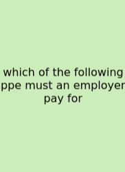 Which Of The Following Ppe Must An Employer Pay For
