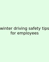 Winter Driving Safety Tips For Employees